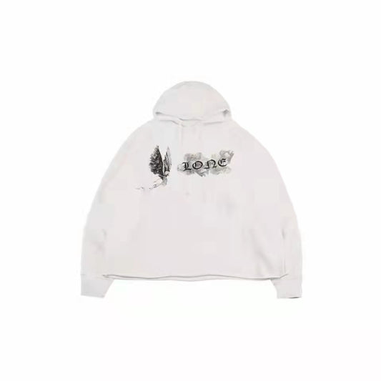 VLONE Smoke Angel Print Hoodie Beige/Black