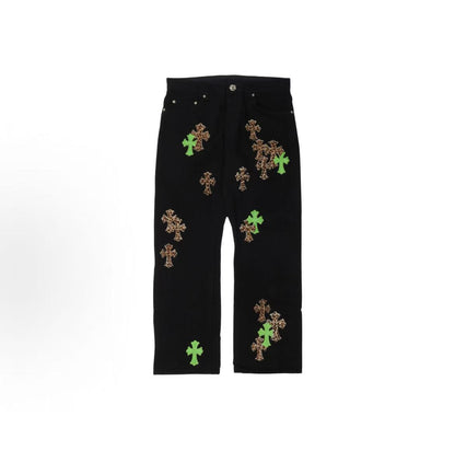Chrome Hearts Cross-Grid Cross Patch Jeans - men's and women's versions are the same