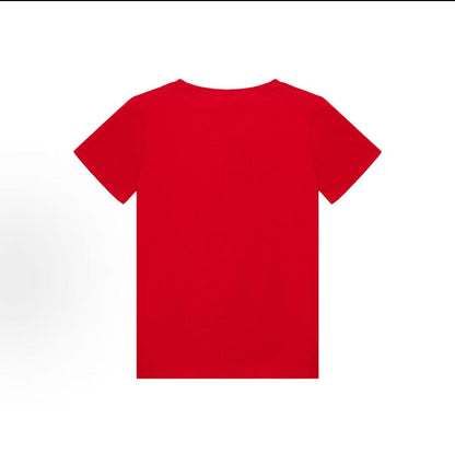 GUCCI T-shirt, Spring/Summer 2025 collection. Logo letter embroidery print in red. Children's size.