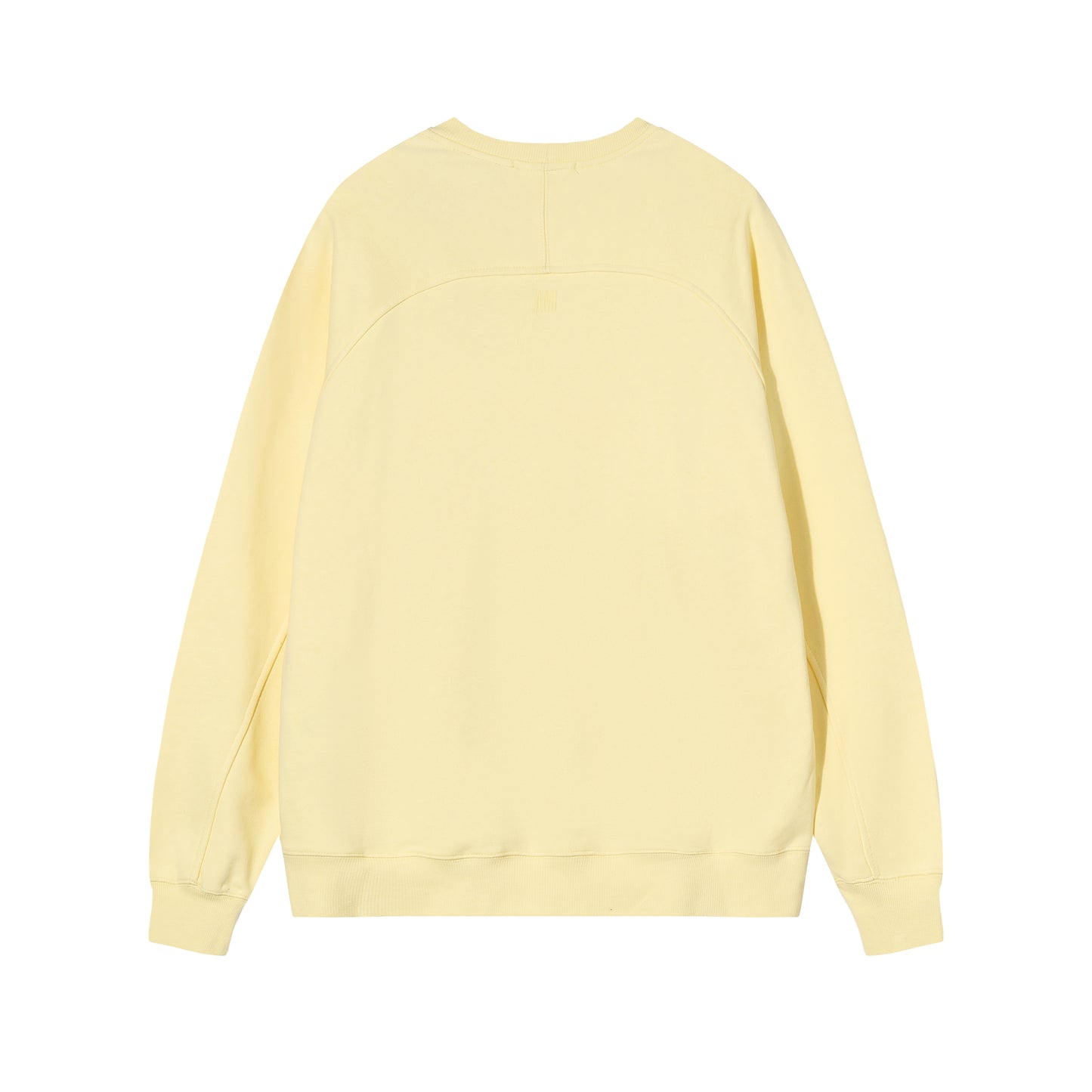 AMI  Solid Color Logo Crewneck Hoodie Light Yellow