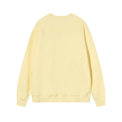 AMI  Solid Color Logo Crewneck Hoodie Light Yellow