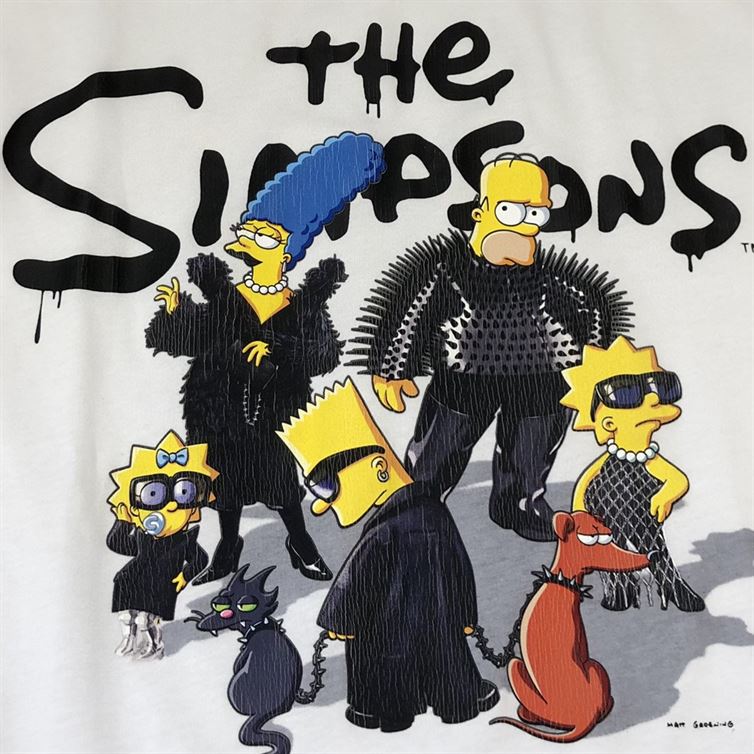 BALENCIAGA MEN’S THE SIMPSONS TM &  20TH TELEVISION T-SHIRT OVERSIZED IN WHITE – BAS005