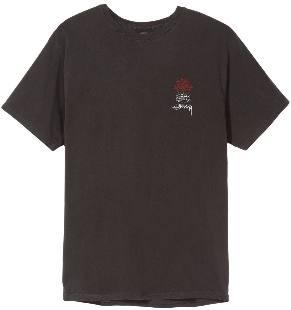 STUSSY ROSE BOUQUET SKELETON HAND TEE