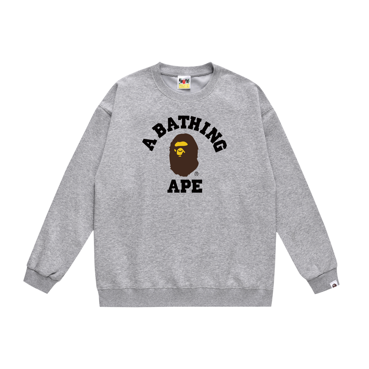 A Bathing Ape Classic Logo Print Hoodie Grey