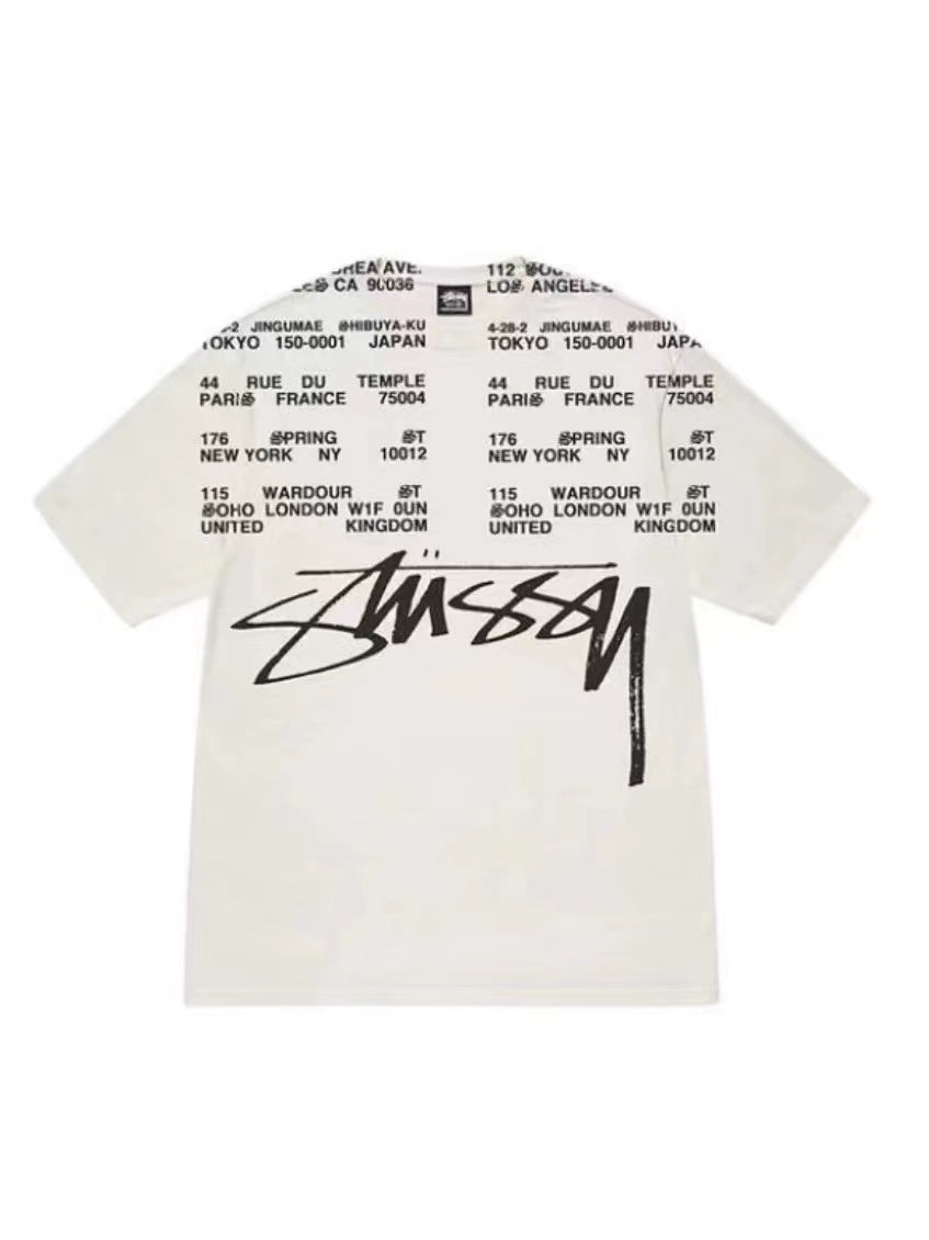 STUSSY CITY PRINT TEE WHITE