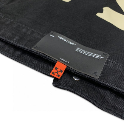 Off-White tape arrow print denim jacket black