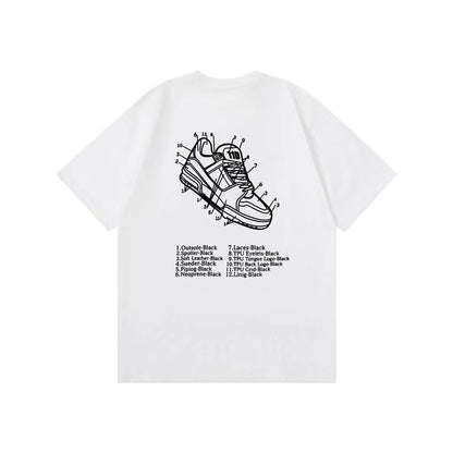 WE11DONE Shoe Print Tee White