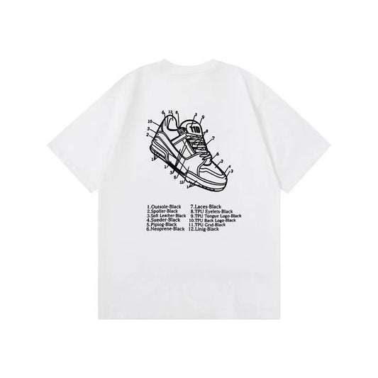 WE11DONE Shoe Print Tee White