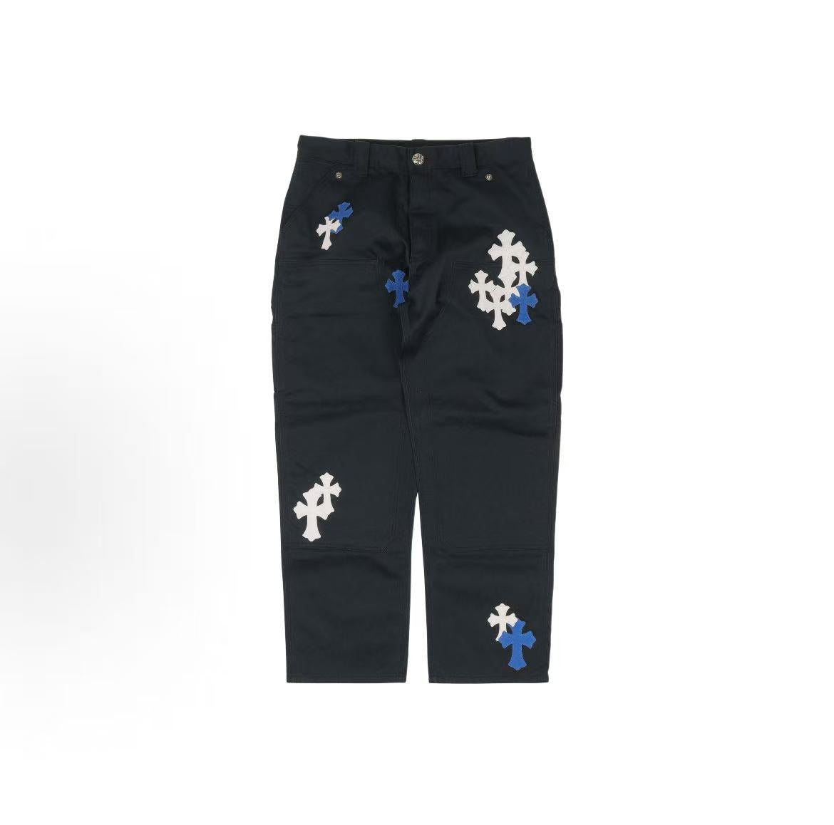 Chrome Hearts Cross-knee patch button-up pants, work pants, men's and women's versions are the same.