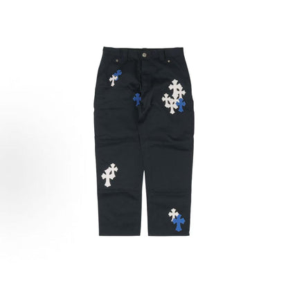 Chrome Hearts Cross-knee patch button-up pants, work pants, men's and women's versions are the same.