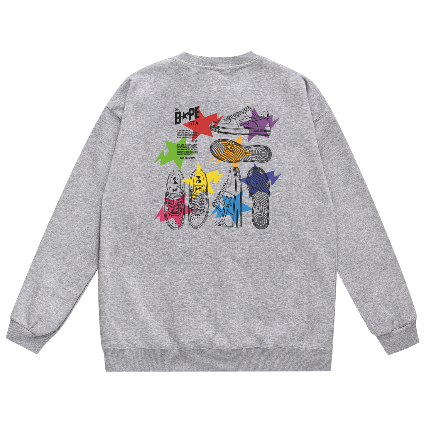 A Bathing Ape Shoes Print Hoodie Grey