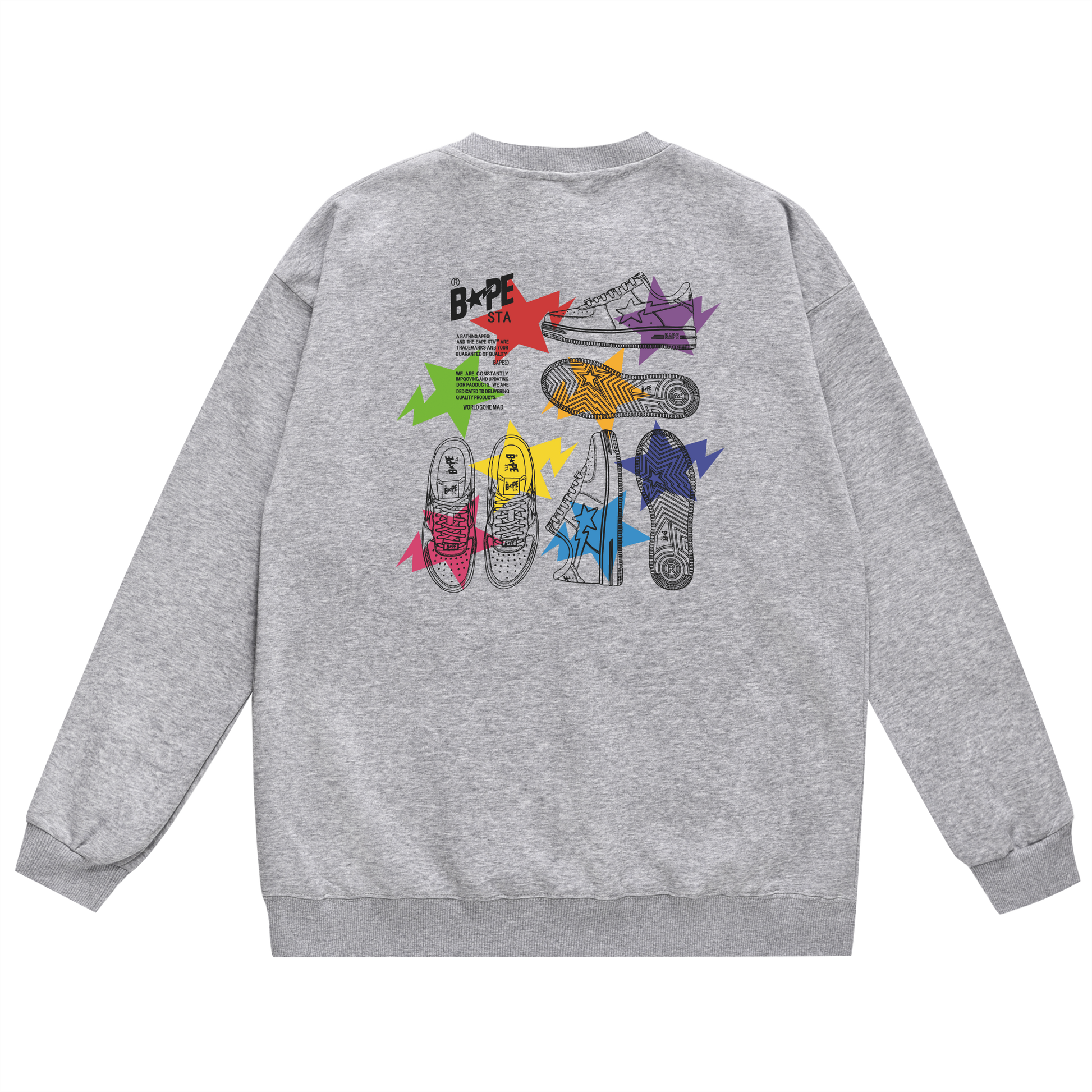 A Bathing Ape Shoes Print Hoodie Grey