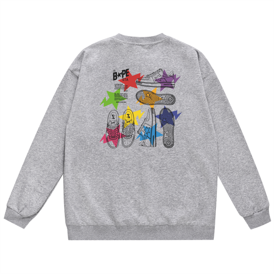 A Bathing Ape Shoes Print Hoodie Grey