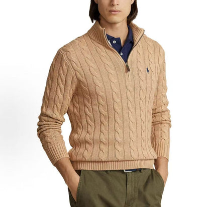 Ralph Lauren SS26 embroidered horse pattern cotton long-sleeved knit shirt, standard fit, men's style