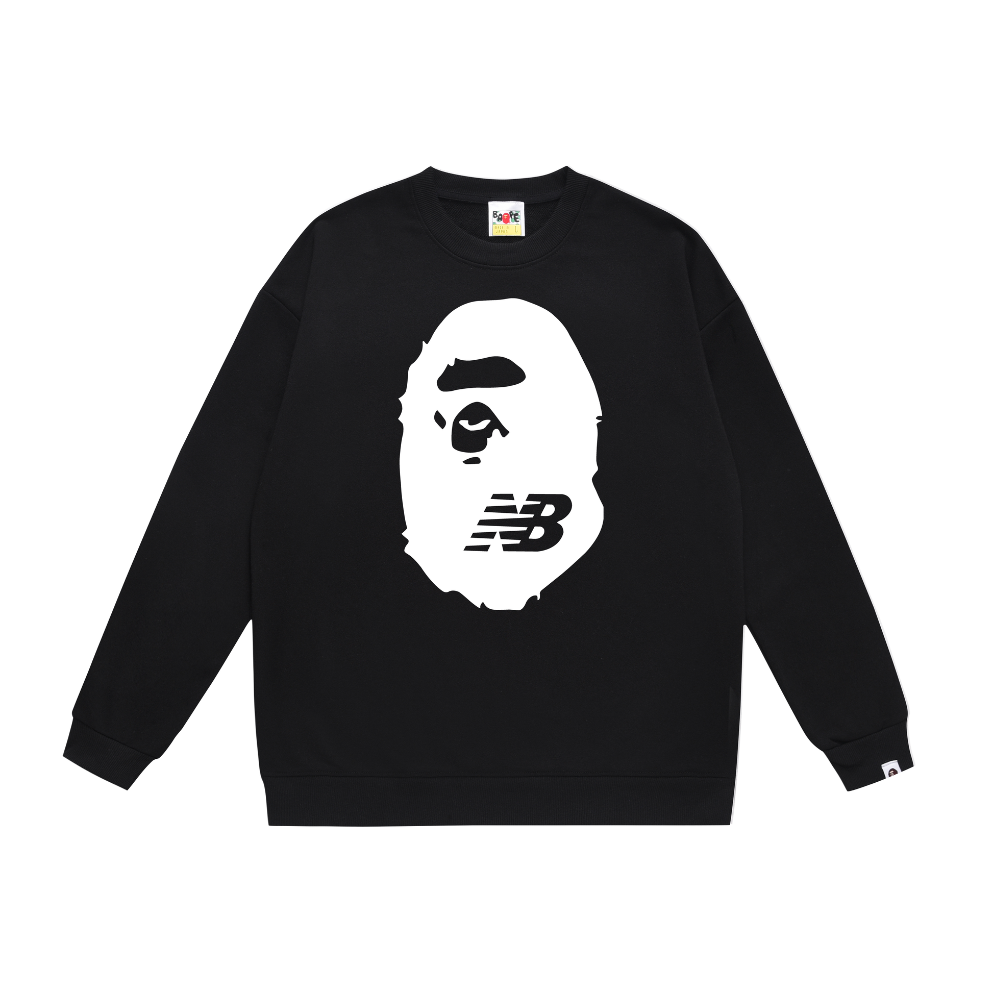 A Bathing Ape ×New Balance Logo Print Hoodie Black