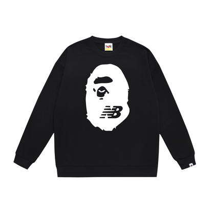 A Bathing Ape ×New Balance Logo Print Hoodie Black