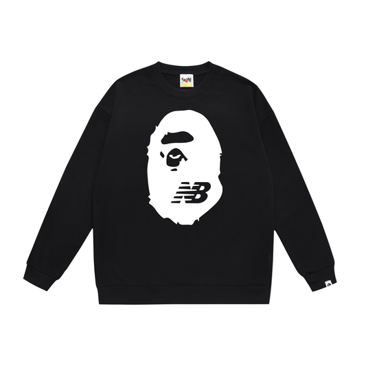A Bathing Ape ×New Balance Logo Print Hoodie Black