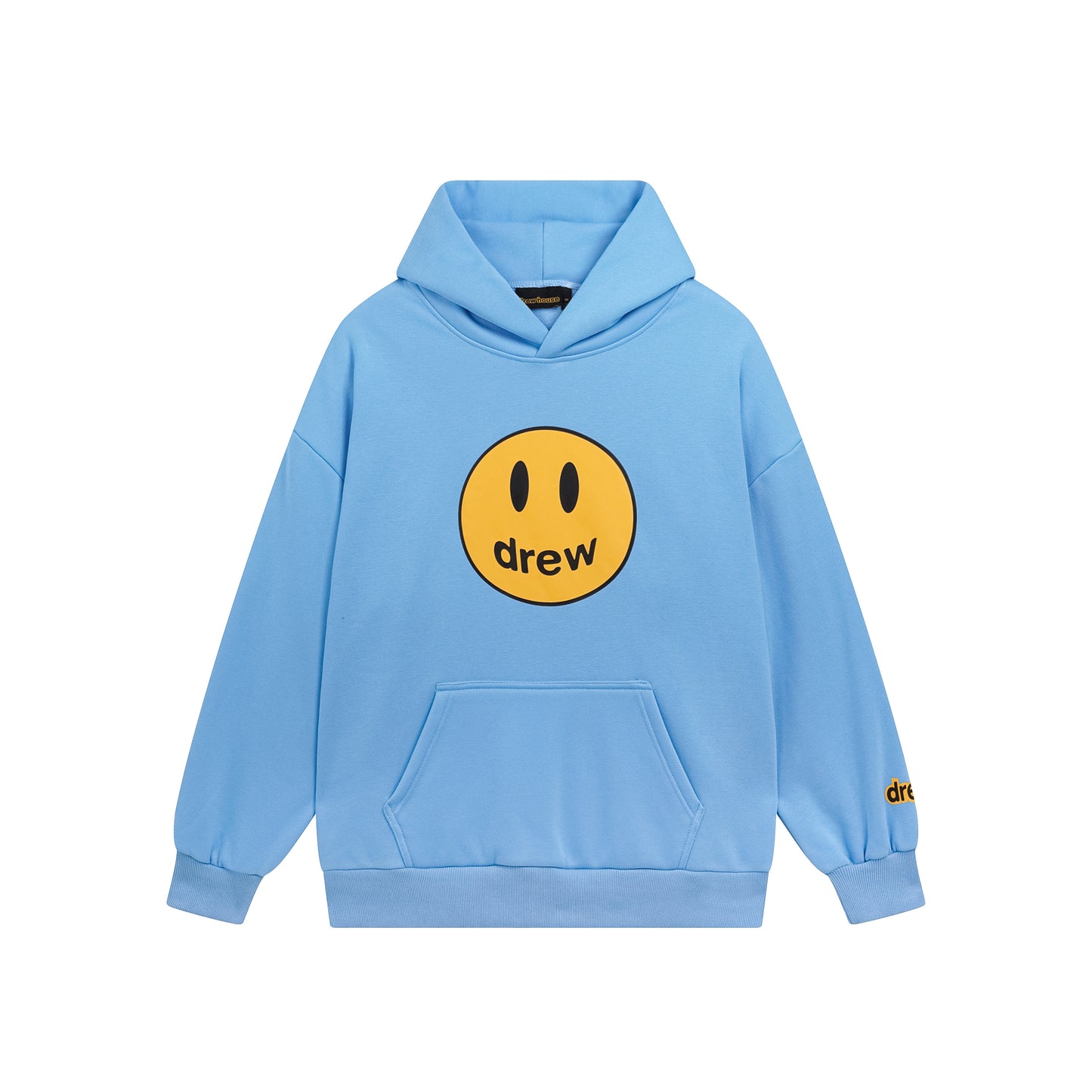 Drew House Smiley Face Series Mascot Navy Smiley Face Hooded Fleece Sweatshirt Winter Unisex Navy Blue