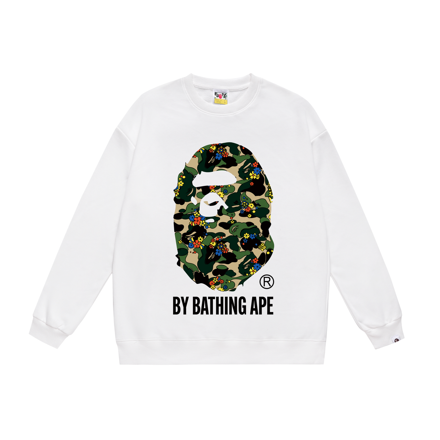 A Bathing Ape Camouflage Flower Print Hoodie White