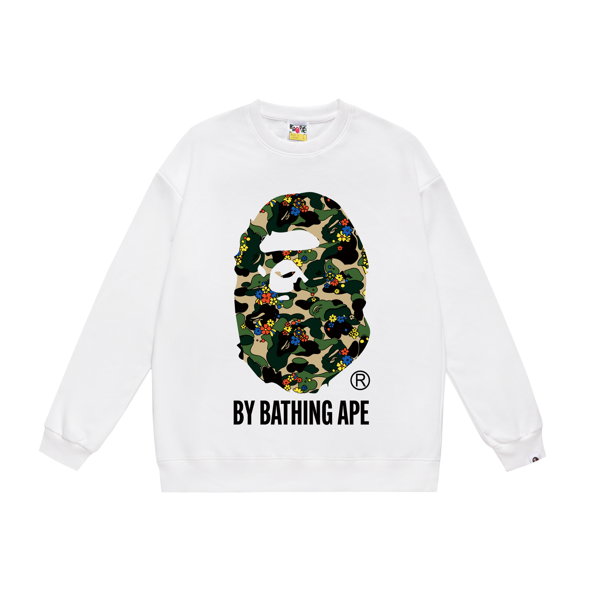 A Bathing Ape Camouflage Flower Print Hoodie White