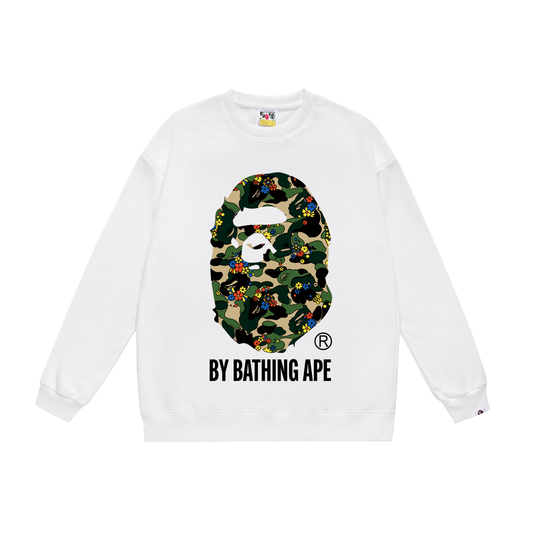 A Bathing Ape Camouflage Flower Print Hoodie White