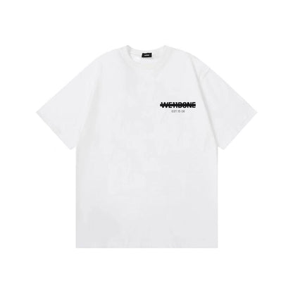 WE11DONE Fuzzy Letters Print Tee White