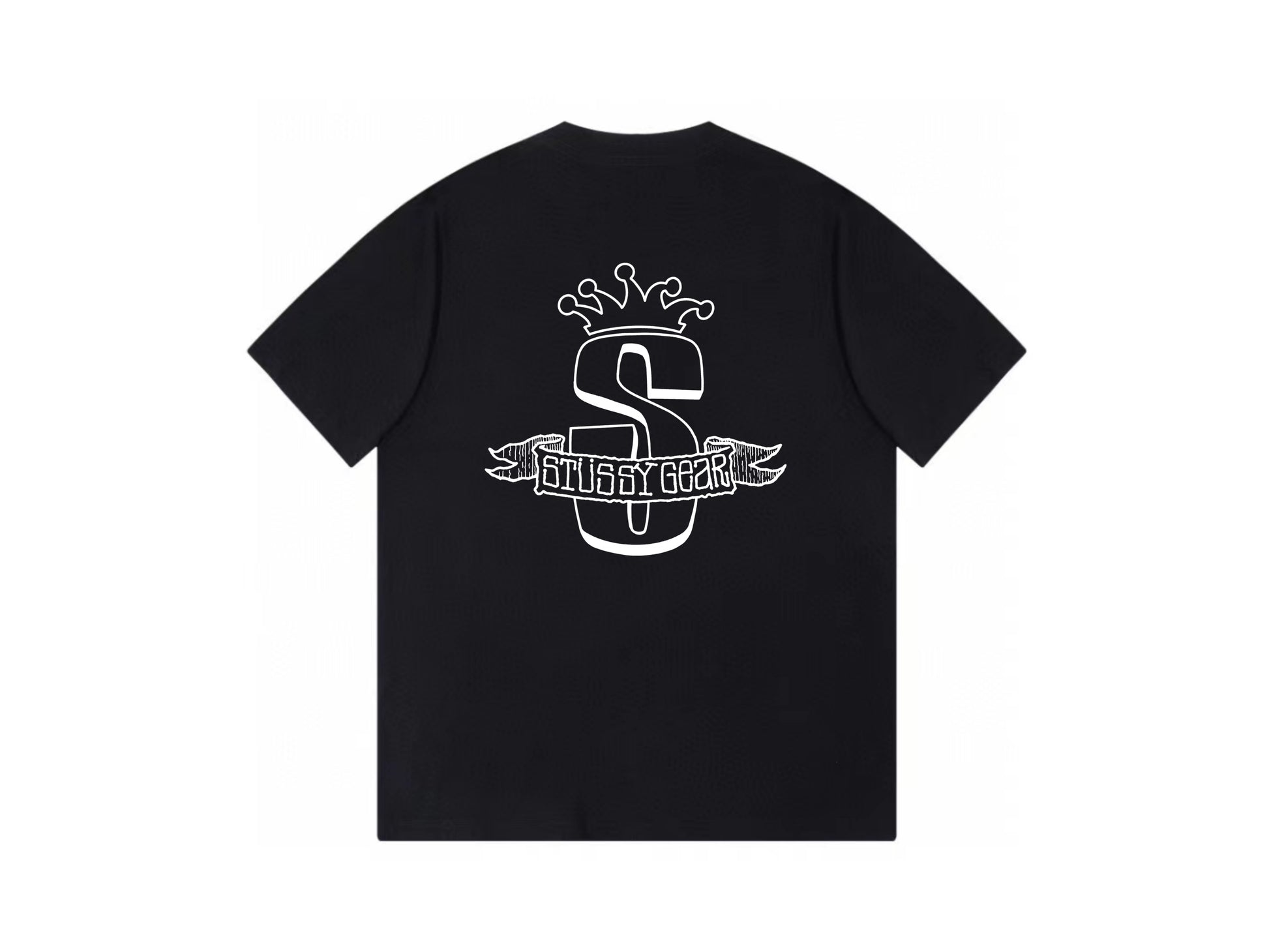 STUSSY CROWN LOGO TEE BLACK