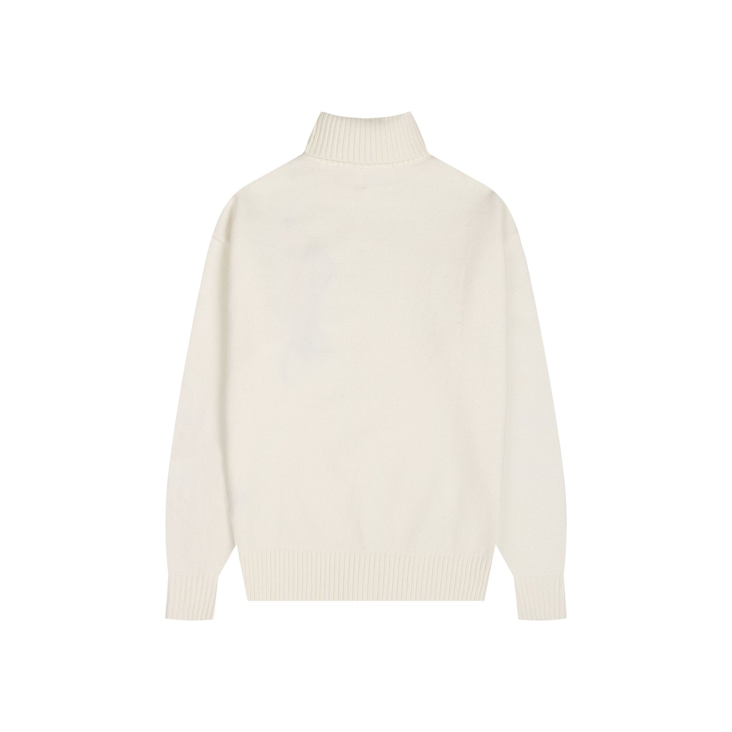 AMI Big Logo Turtleneck Sweater Cream