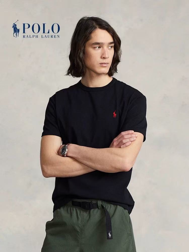 Ralph Lauren SS26 Logo Embroidered Round-neck Cotton Short-sleeve T-shirt - Customized Slim-fit Men's Style