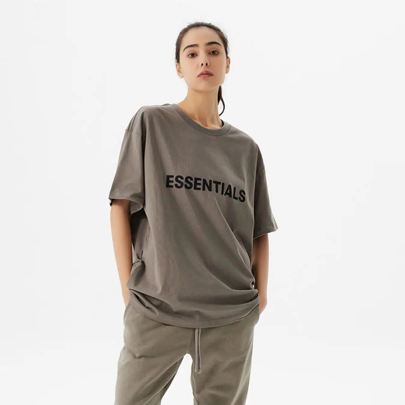 FOG Fear of God 20 Reunion Line short -sleeved loose ESSENTIALS letters T -shirt Khaki