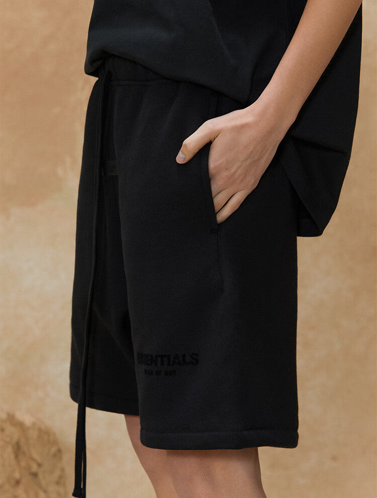 FEAR OF GOD ESSENTIALS Double stitched small label flocking shorts