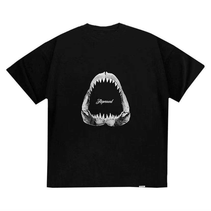 REPRESENT  SHARK MOUTH CREW BLACK TEE