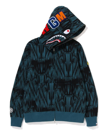 A Bathing Ape Speed Racer Shark Full Zip Hoodie In Blue