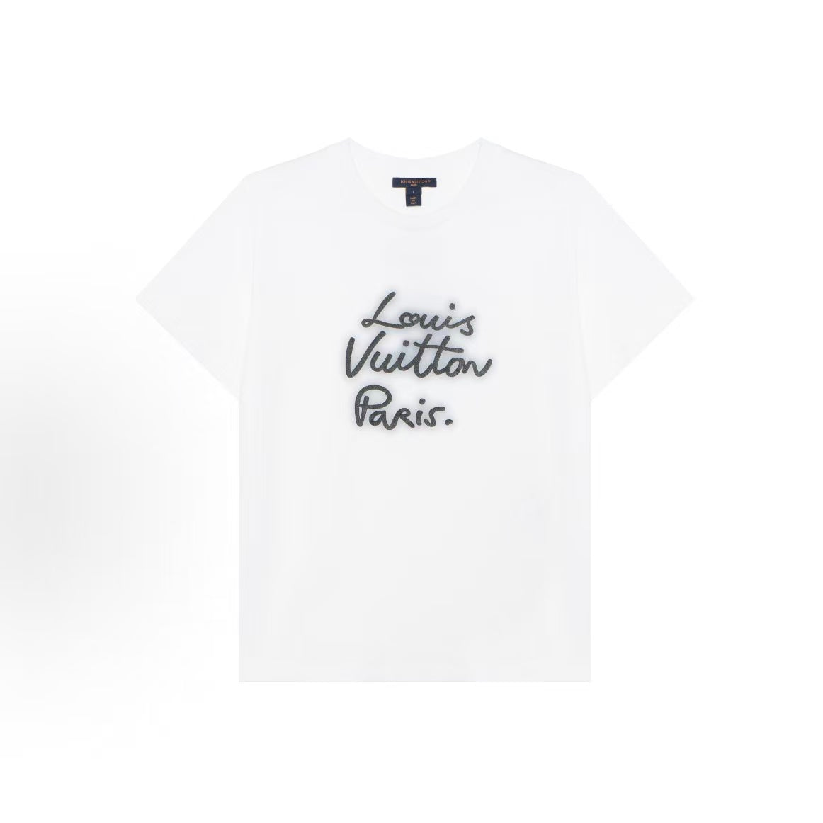 LOUIS VUITTON SS25 Neon Logo Round-neck Short-sleeved T-Shirt for Women - White - Classic Straight Fit Design
