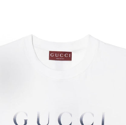GUCCI Gucci Lido Logo Lettered Stripe Printed Round Neck Short-Sleeved T-Shirt for Men