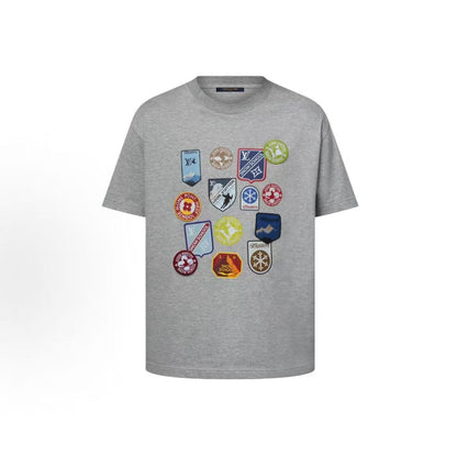 LOUIS VUITTON SS26 Men's SKI Skiing Collection Round-neck Short-Sleeve T-Shirt (Men's Style) with Logo Patch