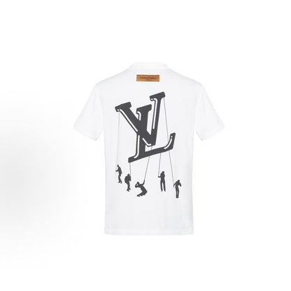 LOUIS VUITTON Paratrooper Print Round-neck Pullover Short-Sleeve T-Shirt for Men - White