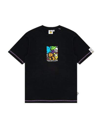 A Bathing Ape Baby Milo box logo print tee In Black