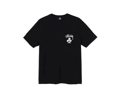 STUSSY  CLOVER PRINT TEE BLACK