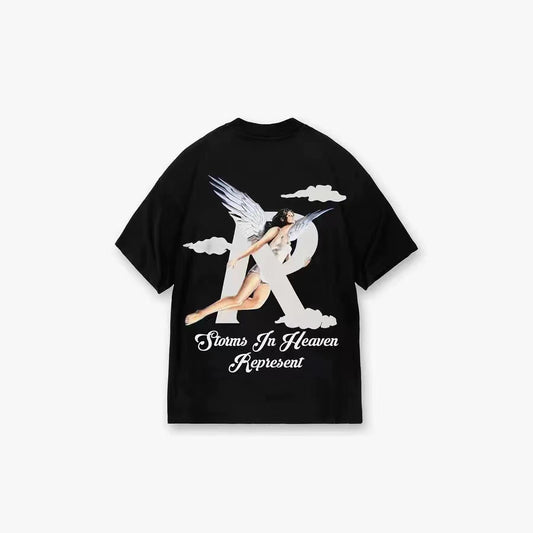 REPRESENT  ANGEL PRINT TEE BLACK