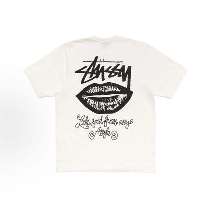 Stussy SS26 American street retro cursive logo printed short-sleeved T-shirt (men's and women's versions are the same)
