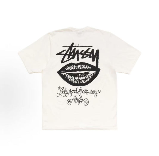 Stussy SS26 American street retro cursive logo printed short-sleeved T-shirt (men's and women's versions are the same)