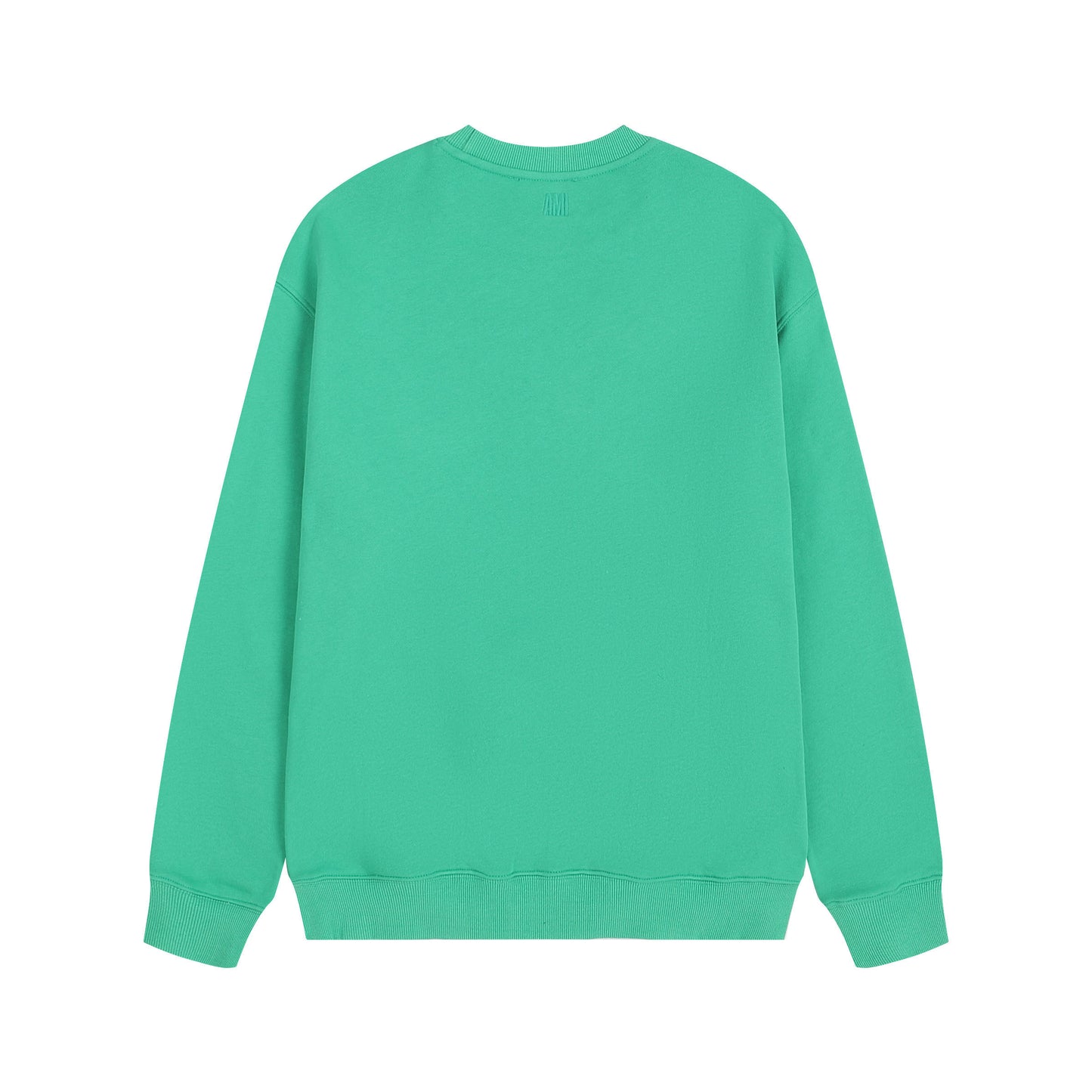 AMI Solid Color Crew Neck Hoodie Green