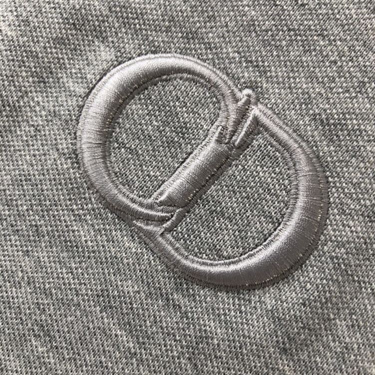 DIOR CD ICON POLO SHIRT GRAY COTTON PIQUÉ – DOT024