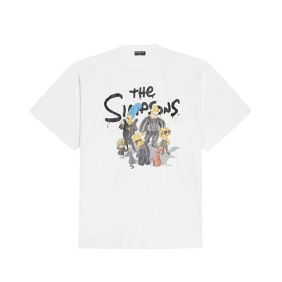 BALENCIAGA MEN’S THE SIMPSONS TM &  20TH TELEVISION T-SHIRT OVERSIZED IN WHITE – BAS005