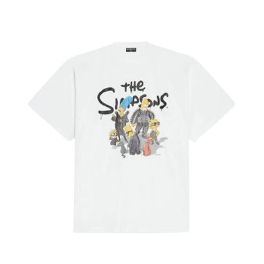 BALENCIAGA MEN’S THE SIMPSONS TM &  20TH TELEVISION T-SHIRT OVERSIZED IN WHITE – BAS005