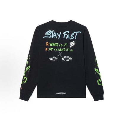 Chrome Hearts Matty Boy series Printed Round-neck Long-sleeved T-shirt (for both men and women) - Black