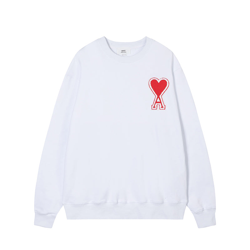 AMI  Big Logo Crewneck Hoodie White