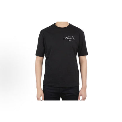 DIOR (Dior) SS20 "Christian Atelier" Logo Round-neck Short-sleeved T-shirt - Men's and Women's style are the same. Black color.