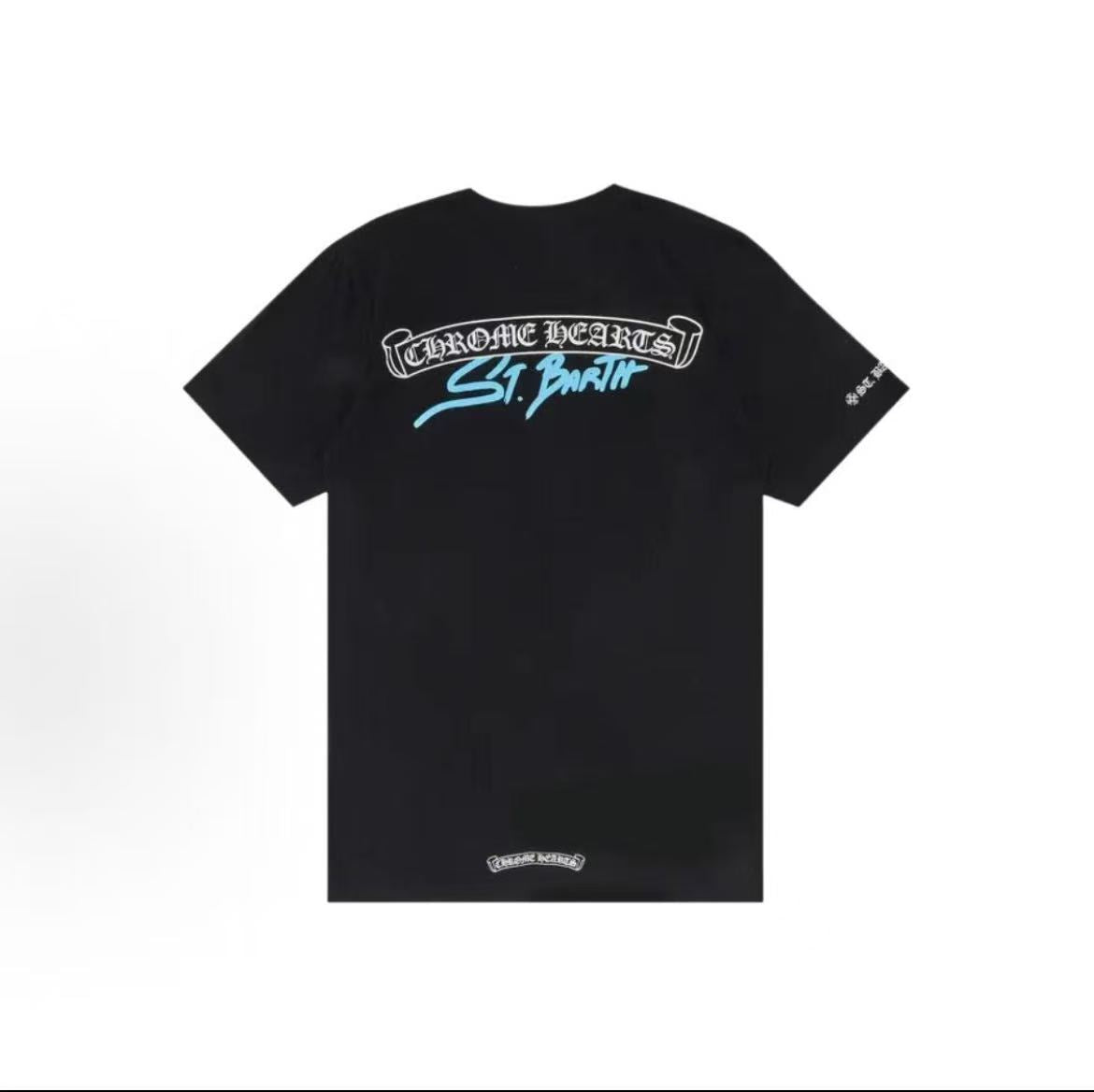 Chrome Hearts SS23 St. Barths Urban Limited Edition Collection Letter-Printed Short-Sleeved T-Shirt for Men - Black